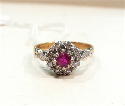 Lot 459 - An 18ct gold ruby and diamond ring