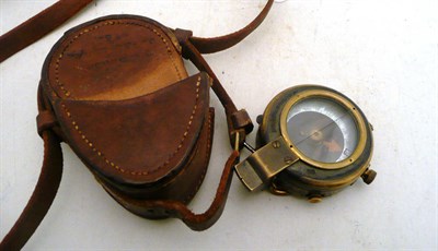 Lot 483 - Nautical compass in original leather case