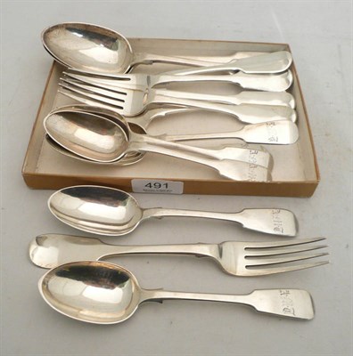 Lot 491 - A quantity of assorted silver flatware, 31oz