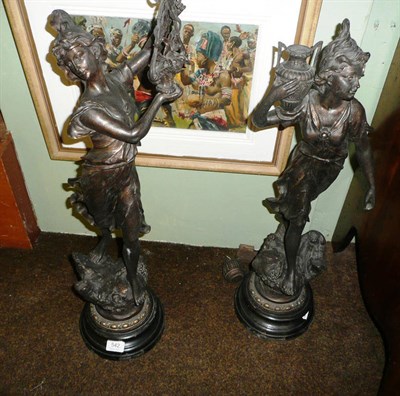 Lot 542 - Pair of spelter figures