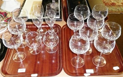 Lot 544 - Six Baccarat and eleven similar other wine glasses