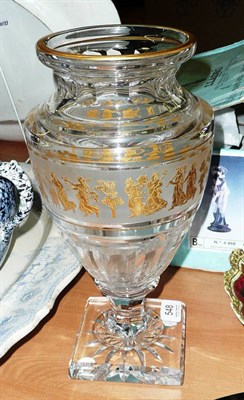 Lot 548 - Val St Lambert glass vase with gilt decoration