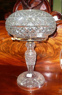 Lot 565 - A cut glass mushroom lamp