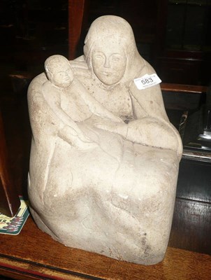 Lot 583 - Judith Bluck, Mother and Child, sandstone carving