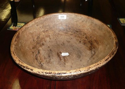 Lot 584 - Large antique turned sycamore bowl