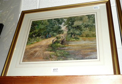 Lot 617 - Edith Margaret Harms 'A Country Lane' watercolour *Ex The Bourne Gallery, Reigate