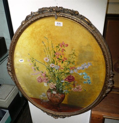 Lot 635 - Judith Bluck, still life of daisies in a Japanese bronze vase, signed, oil on canvas, 60cm by 52 cm