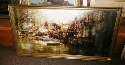 Lot 638 - Ted Dyer - Polperro, signed acrylic