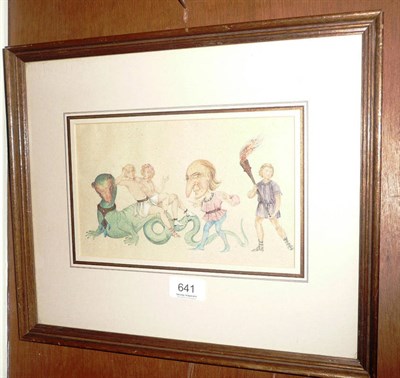 Lot 641 - Rev George Johnson watercolour, Metaphorical subject