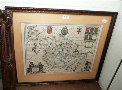 Lot 670 - Map of West Riding of Yorkshire (framed)