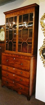 Lot 686 - Regency mahogany secretaire bookcase, with keys