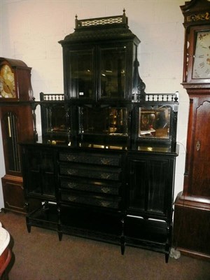 Lot 701 - Victorian ebonised side cabinet