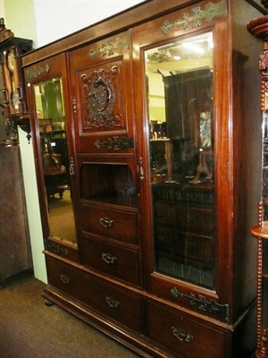 Lot 705 - Victorian triple wardrobe