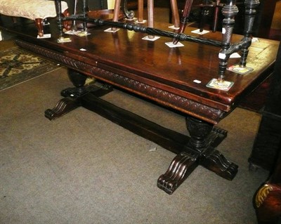 Lot 745 - Oak draw-leaf refectory table