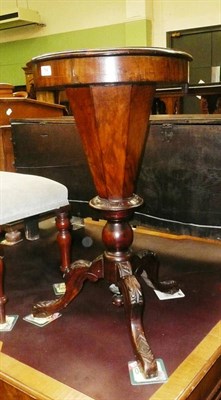 Lot 754 - Victorian trumpet work and games table in walnut and marquetry