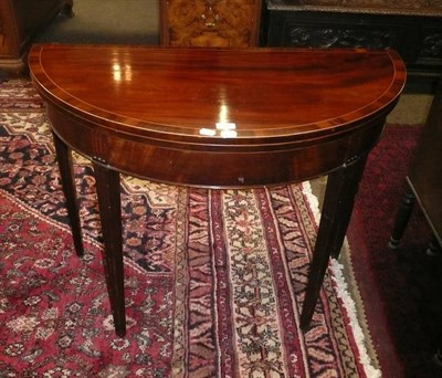 Lot 757 - 19th century mahogany inlaid card table