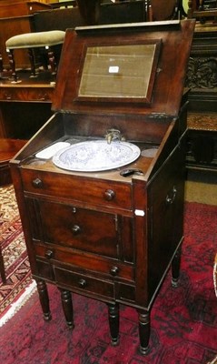 Lot 758 - George III mahogany washstand and bowls