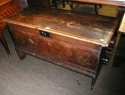 Lot 767 - A Continental painted pine and oak coffer