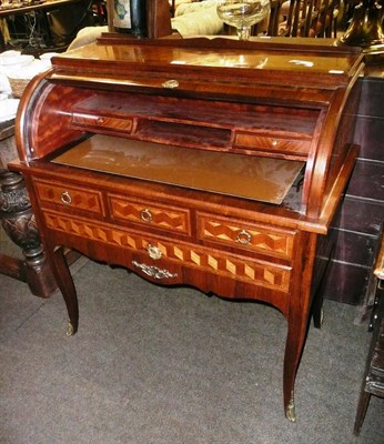 Lot 768 - Parquetry cylinder bureau