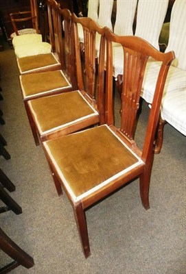 Lot 804 - A set of four mahogany dining chairs, a pair of Victorian salon chairs and an Edwardian inlaid...