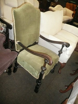 Lot 807 - Walnut open armchair