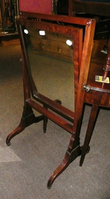 Lot 835 - A 19th century mahogany cheval mirror of small proportions