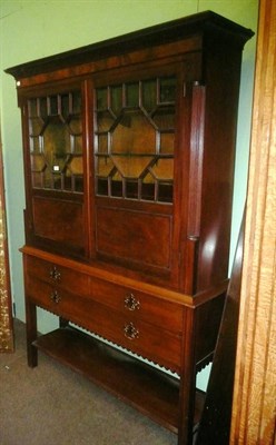 Lot 852 - Mahogany display cabinet on stand