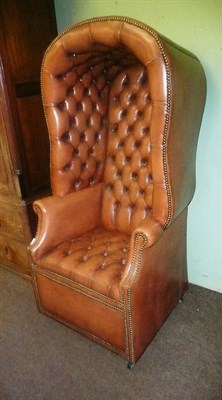 Lot 854 - Brown leather porters chair