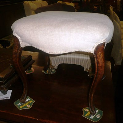 Lot 864 - An upholstered walnut stool