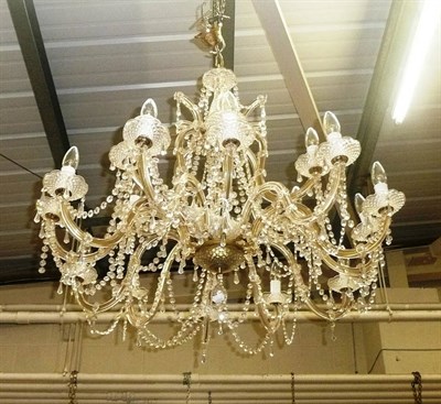 Lot 881 - Large cut glass chandelier