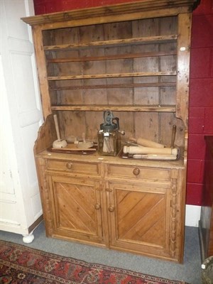 Lot 941 - Irish stripped pine dresser