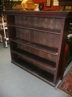 Lot 946 - Stained pine open bookcase