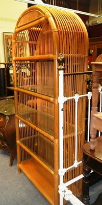 Lot 959 - A bamboo and glass open bookcase