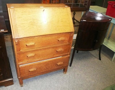 Lot 979 - Mahogany corner washstand and an oak bureau