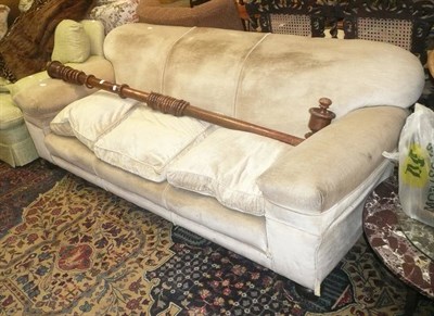 Lot 1025 - A large late Victorian velvet upholstered three seater sofa