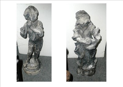 Lot 1059 - Pair of lead garden figures