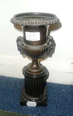 Lot 212A - 19th century bronze urn on slate base