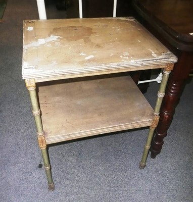 Lot 963A - A green painted two tier table