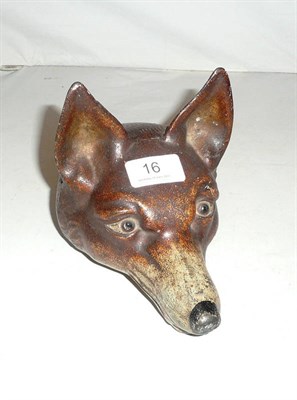 Lot 16 - Cast metal fox's head