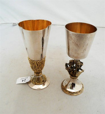 Lot 24 - Two silver and silver gilt modern limited edition goblets to commemorate 'The ninth centenary...