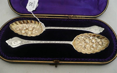 Lot 32 - Pair of silver gilt berry spoons, 3.8 oz