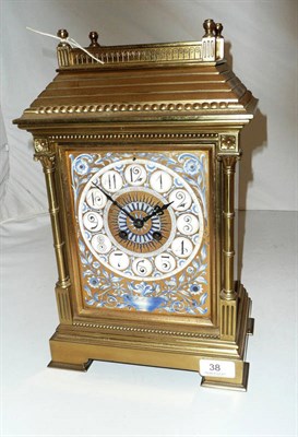Lot 38 - A Victorian brass Aesthetic Movement chiming mantel clock