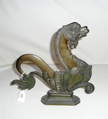 Lot 49 - A Chinese bronze door stop modelled as a dragon