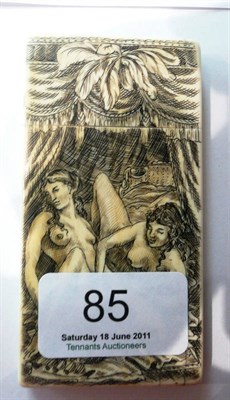 Lot 85 - Carved/incised bone 'erotic' calling card case