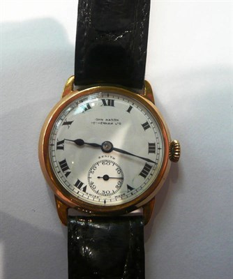 Lot 99 - A 9ct gold gents wristwatch signed Zenith