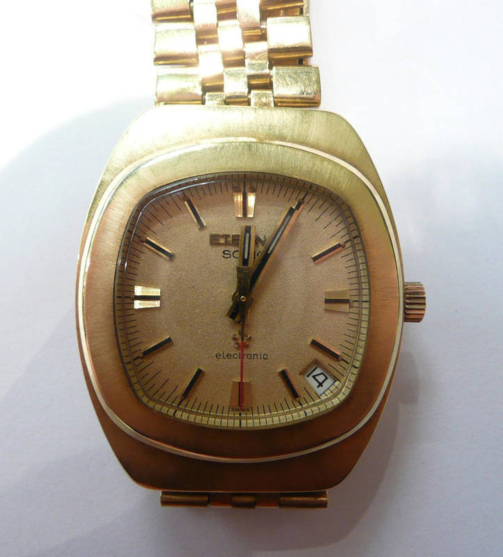 Lot 106 - Gentleman's gold wristwatch by Eterna