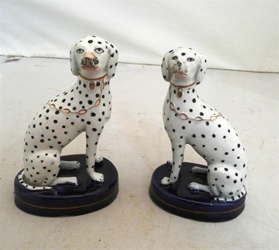 Lot 137 - A pair of Staffordshire pottery seated Dalmatians