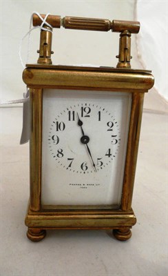 Lot 142 - Brass mounted carriage clock 'Pearce & Sons Ltd' York