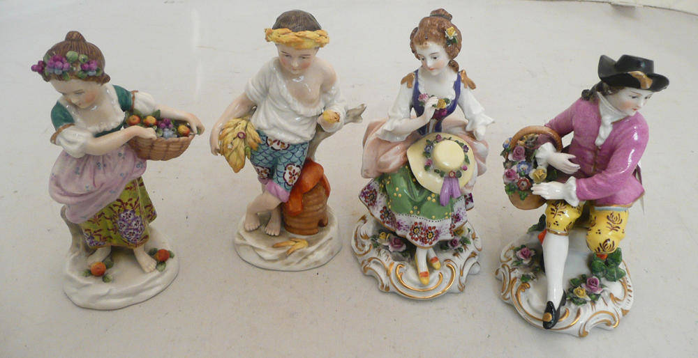 Lot 156 - Two pairs of 19th century Continental figures