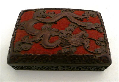 Lot 159 - A cinnabar lacquer box and cover